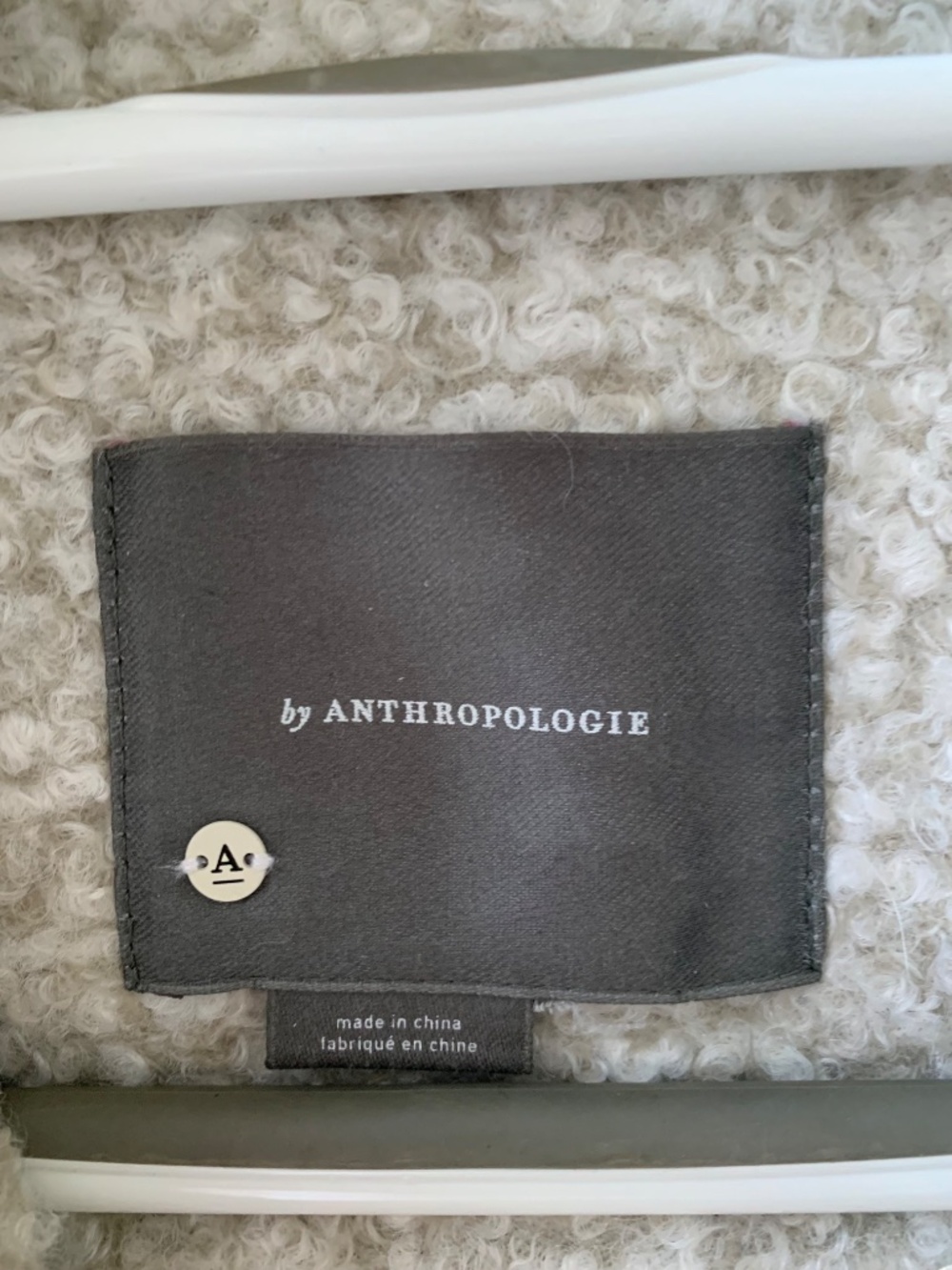 Anthropologie Bouclé Short Coat Oversized Jacket Double Breasted Women's size L - Picture 6 of 14